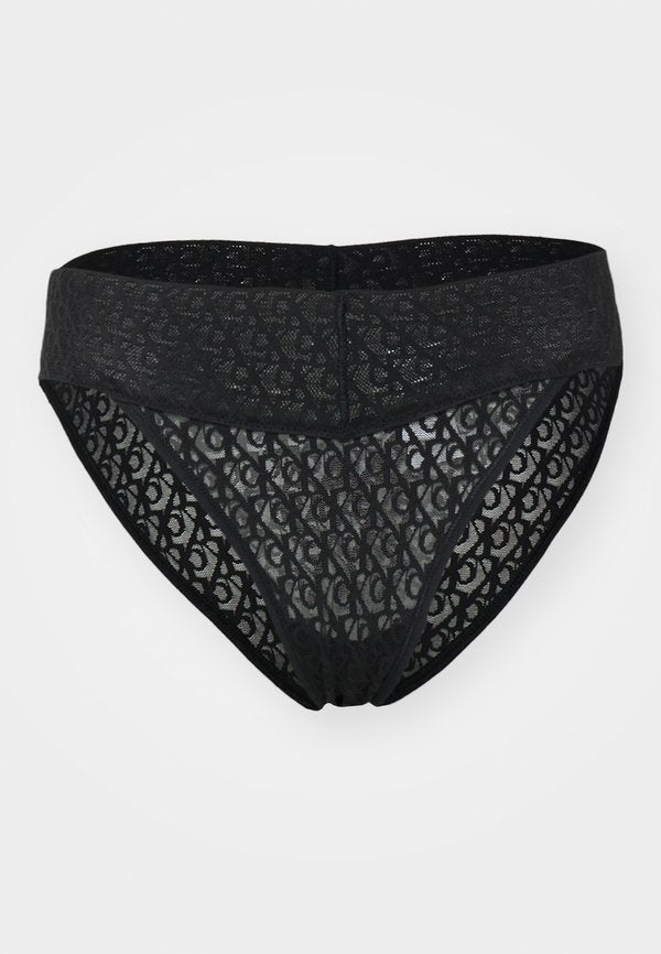 Calvin Klein Underwear LOW RISE BIKINI LOGO LACE TRIM - Briefs - black