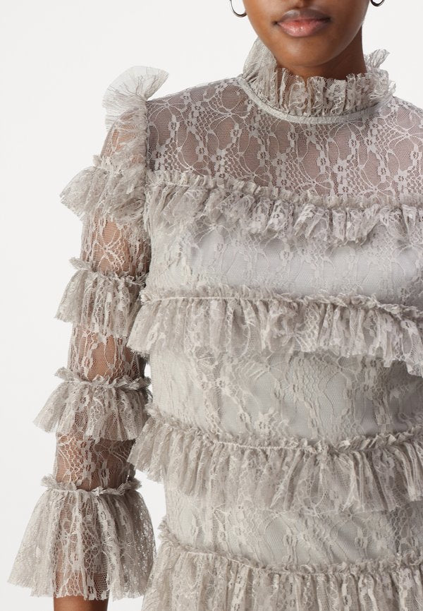 Malina CARMINE FRILL DRESS