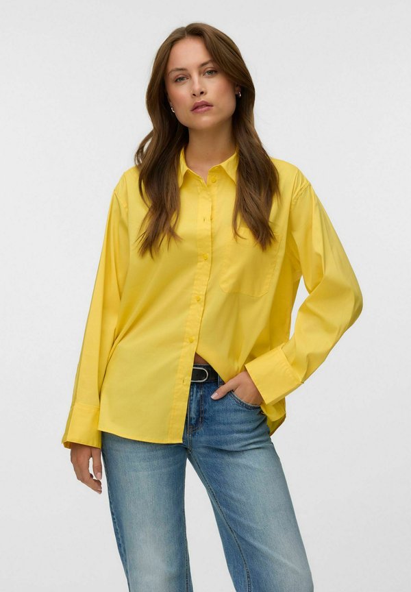 Vero Moda VMLOTUS SHIRT - Button-down blouse - primrose yellow