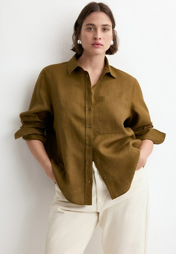 Mango ADULT - Button-down blouse - olive