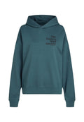 Tuerkise Kapuzenjacke mit Kängurutasche, gerippten Bündchen und Saum. Mit einem bedruckten Logo, "The Future Surf Society", auf der Vorderseite. Aus einem Baumwollmischgewebe.