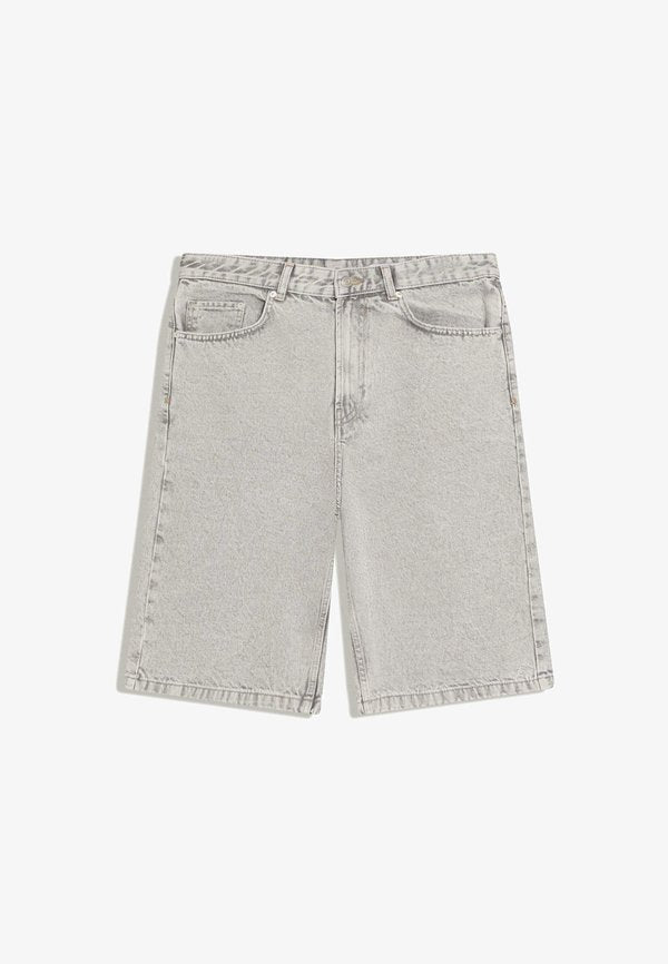 Bershka BAGGY - Denim shorts - grey
