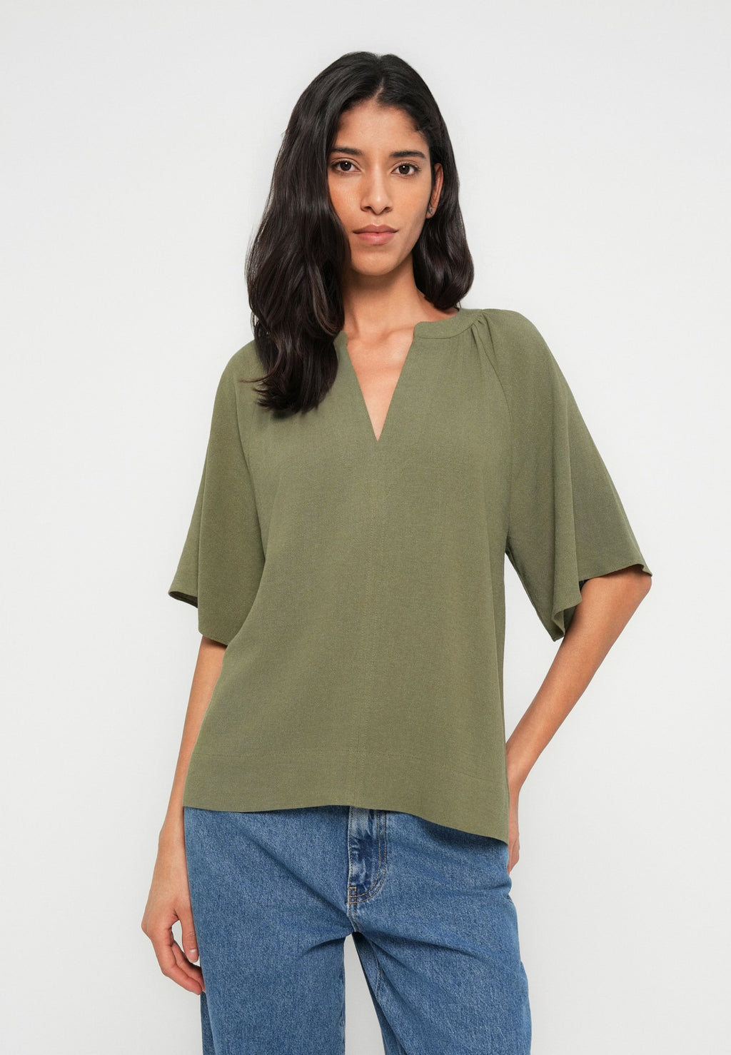 Selected v-neck viscose blend