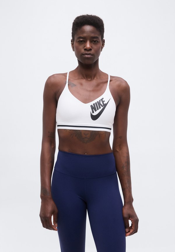 Nike Performance INDY LOGO BRA - Light support sports bra - white/black
