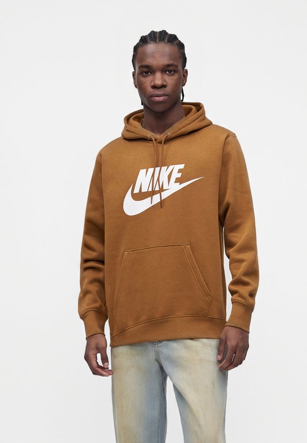 Nike Sportswear CLUB HOODIE - Hoodie - ale brown/white