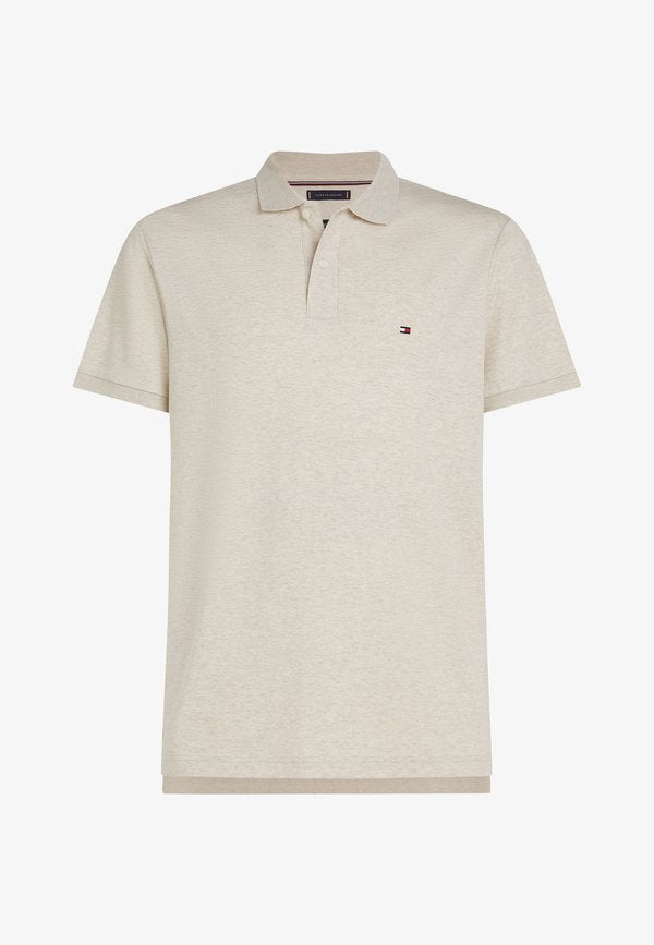 Tommy Hilfiger REGULAR FIT FLAG EMBROIDERY POLO SHIRT - Polo shirt - heathered oatmilk