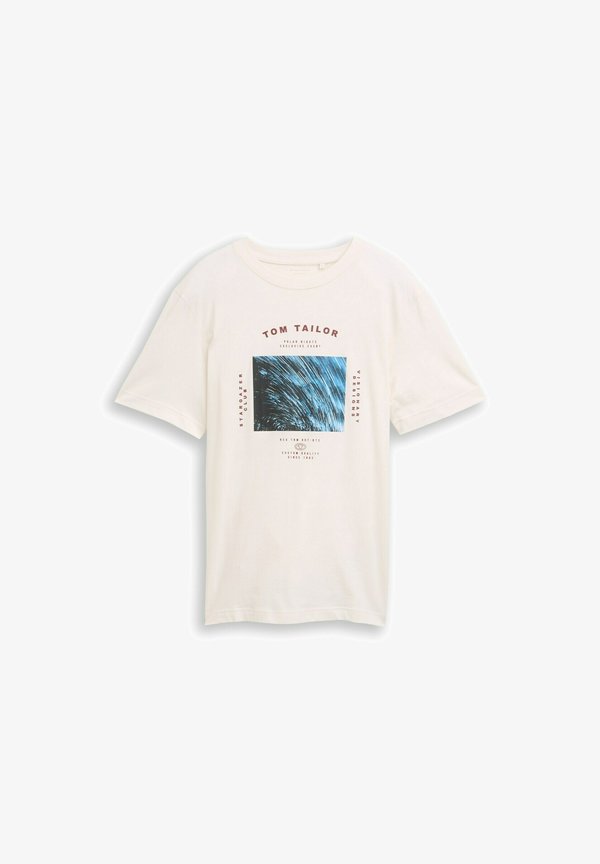 TOM TAILOR MIT PRINT - Print T-shirt - gardenia white