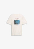 TOM TAILOR MIT PRINT - Print T-shirt - gardenia white