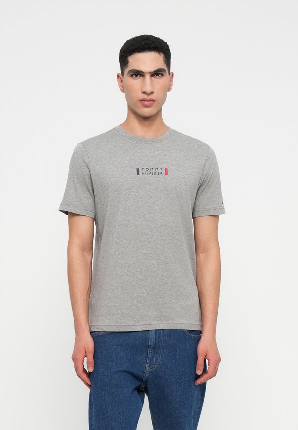 Tommy Hilfiger BRAND LOVE SMALL CENTER TEE - Basic T-shirt - medium grey heather