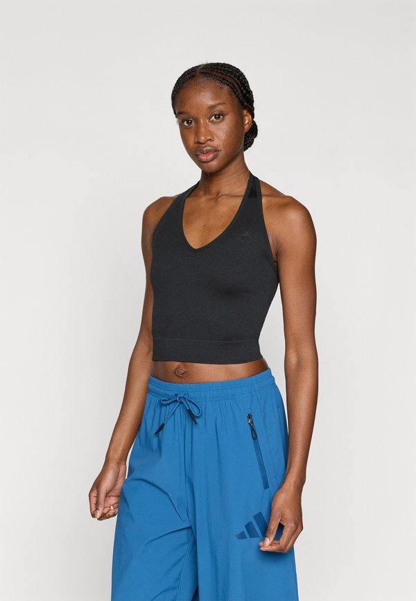 adidas Performance WORKOUT ESSENTIALS KNIT HALTERNECK - Top - black