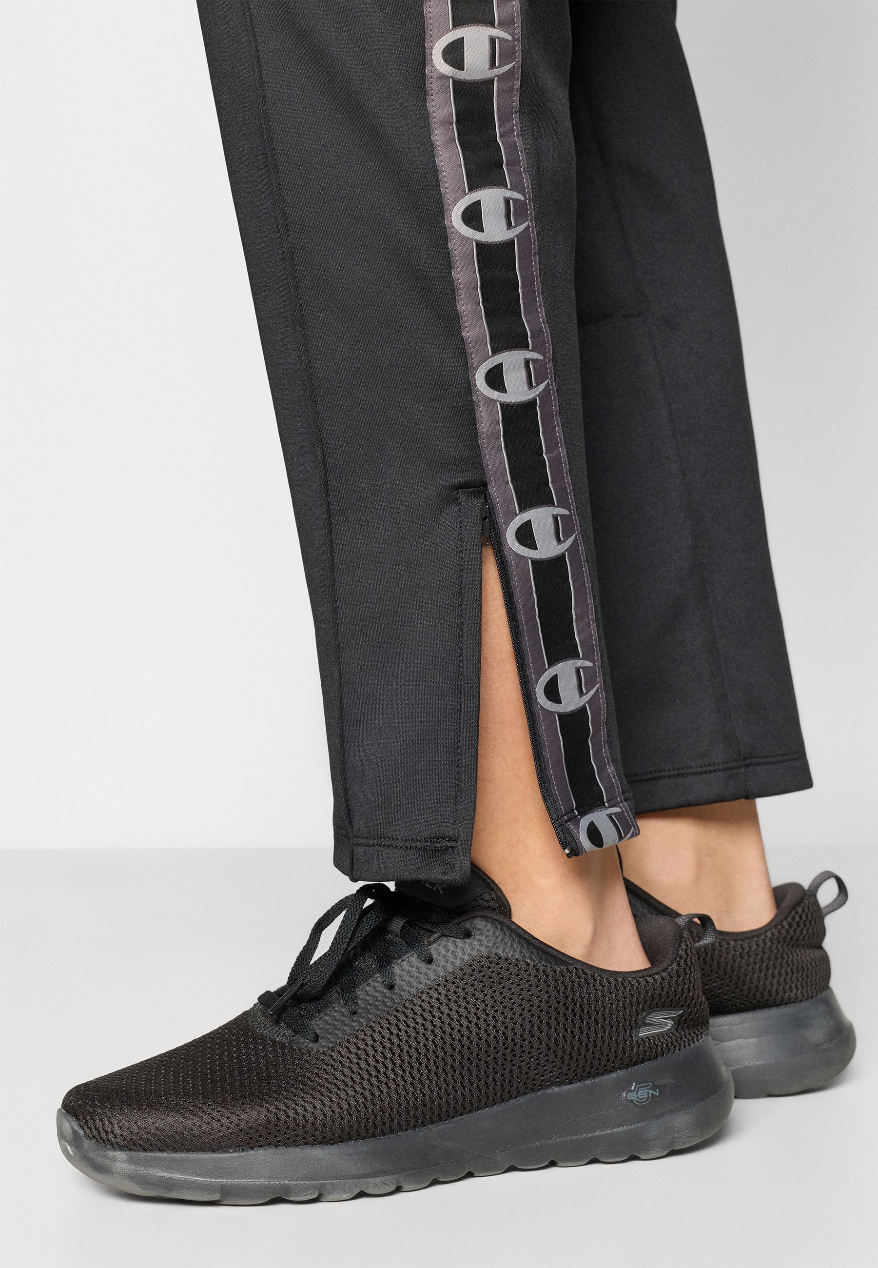 Champion SPORTS INSPIRED INTERLOCK STRAIGHT HEM PANTS WITH TAPE DETAILING