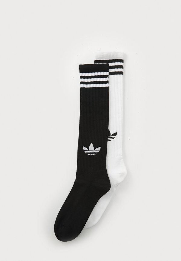 adidas Originals 2 PACK - Knee high socks - white/black