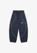 Bershka BALLOON PLUSH - TROUSERS - Tracksuit bottoms - dark blue