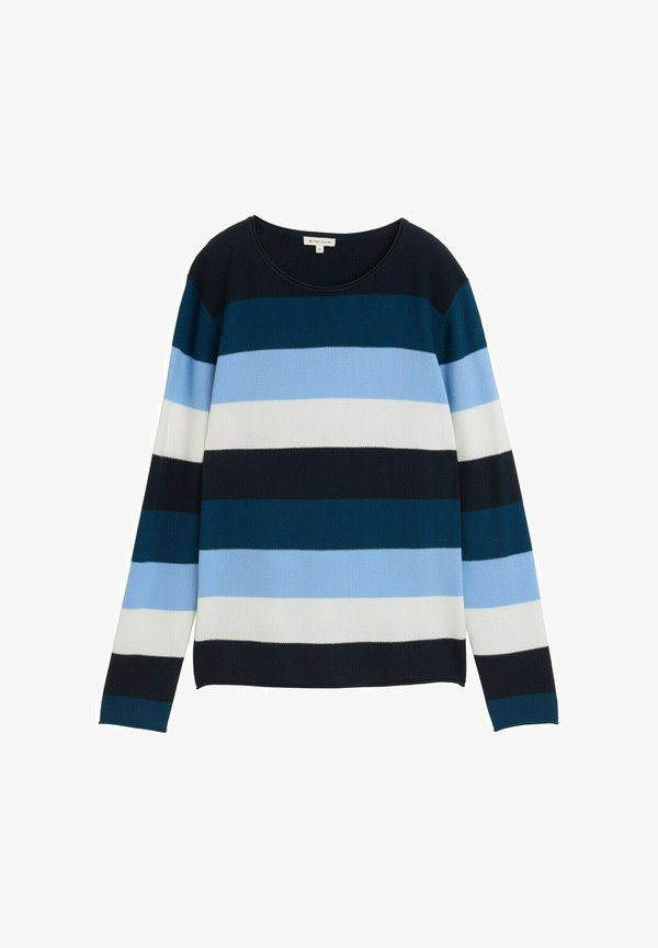 TOM TAILOR Jumper - big teal knit stripe