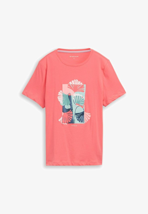 TOM TAILOR Print T-shirt - soft coral pink