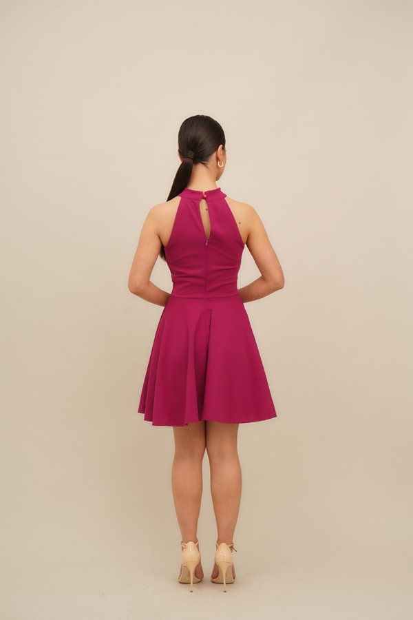 WAL G PETITE RUBY HALTER NECK SKATER