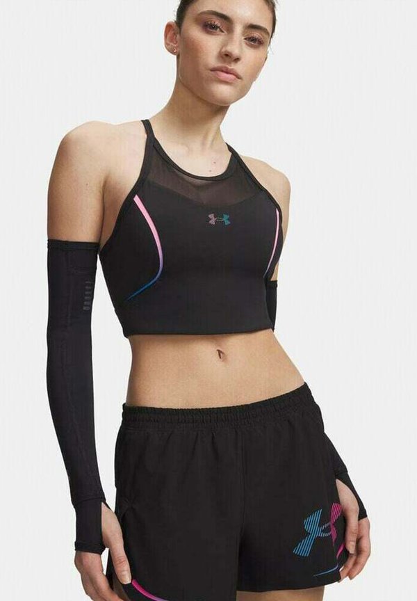 Under Armour VELOCITI ELITE CROP - Light support sports bra - ultimateblack/rebelpink capri
