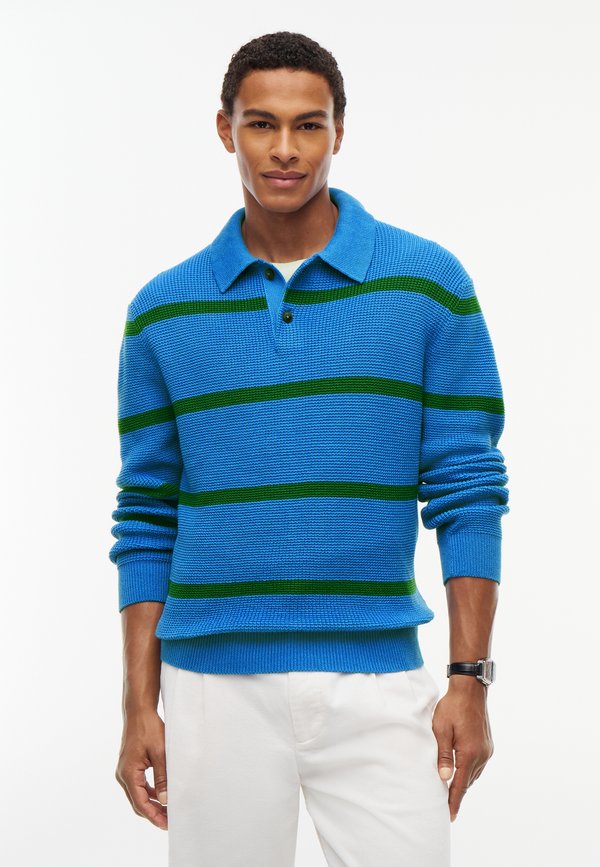 Tommy Hilfiger WAFFLE STRUCTURE RUGBY - Jumper - blue spell/carbon navy