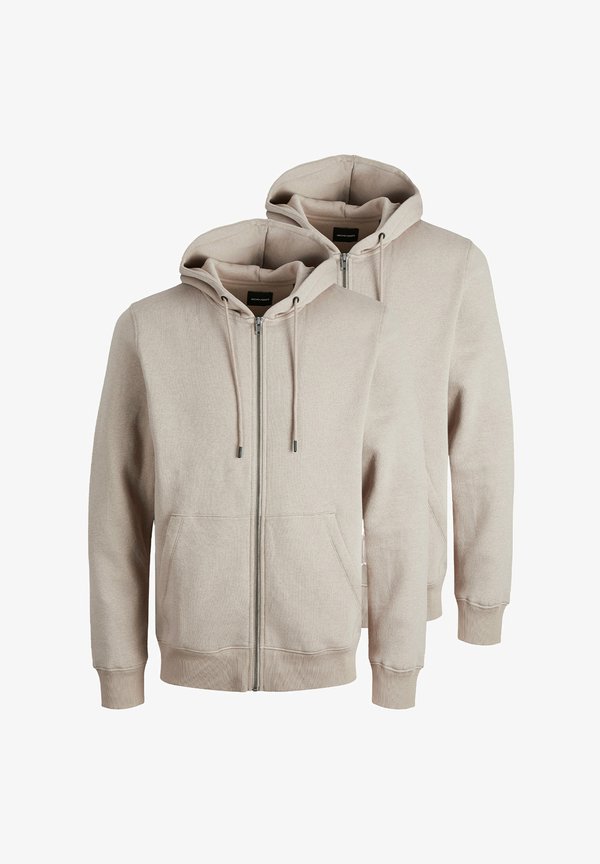 Jack & Jones HOODIE 2ER PACK BRADLEY - Zip-up sweatshirt - moonbeam
