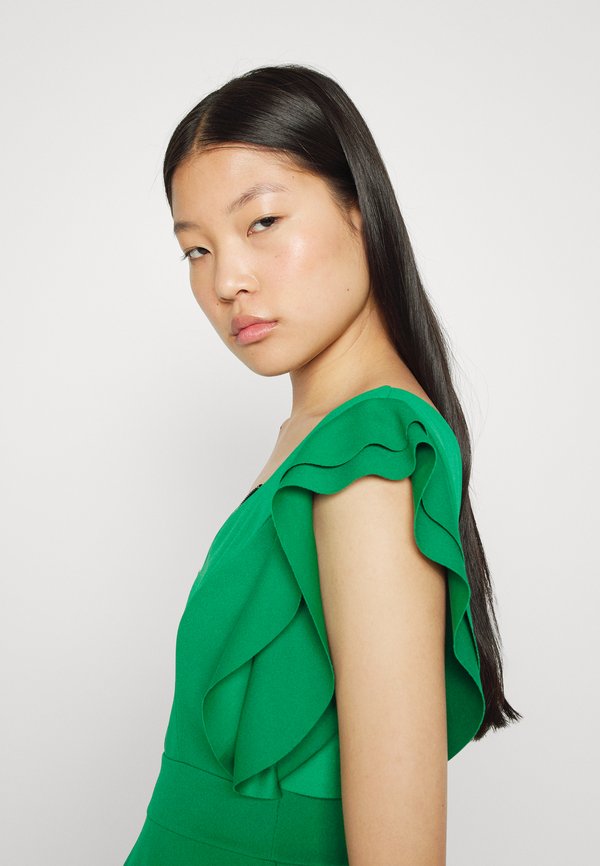 WAL G. DANYA RUFFLE SLEEVE ZIP SKATER DRESS
