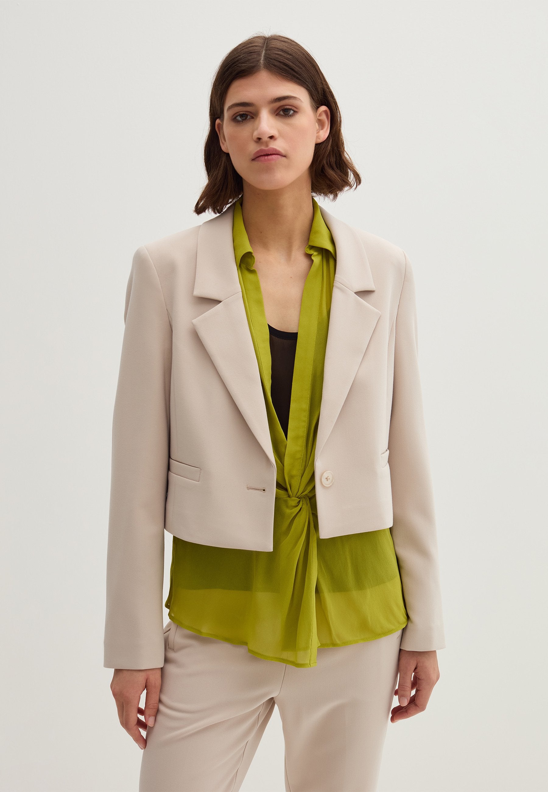 Stefanel CROPPED SINGLE-BREASTED IN LAYERED