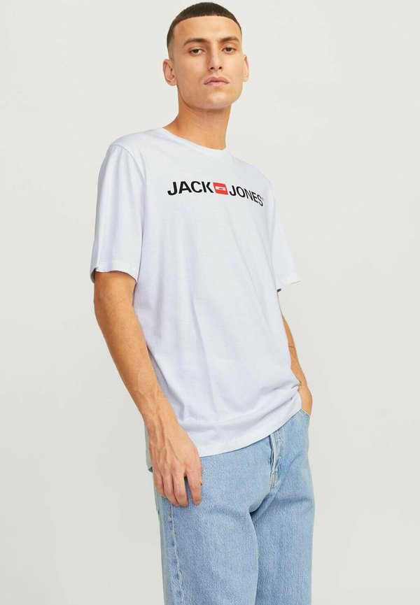 Jack & Jones RUNDHALS 4 STÜCK - Print T-shirt - schwarz weiß