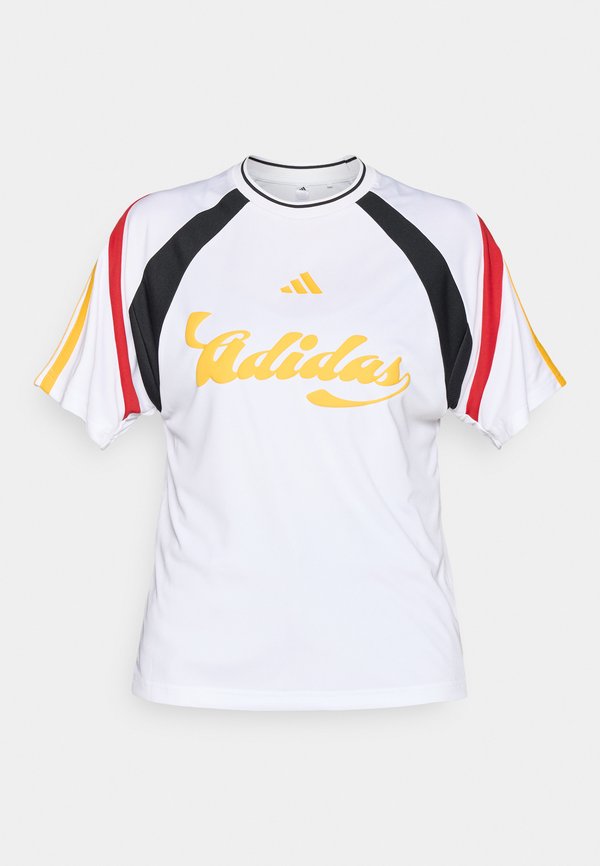 adidas Sportswear TEE - Print T-shirt - white/black/team power red/collegiate gold-coloured
