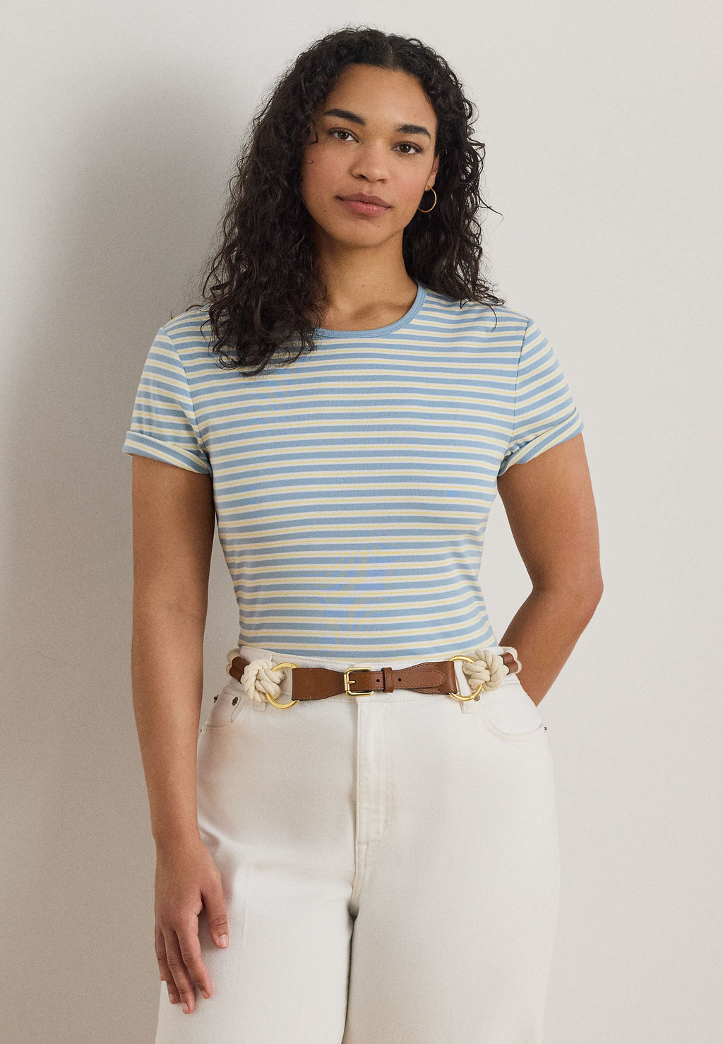 Lauren Ralph Lauren Woman STRIPED STRETCH COTTON TEE