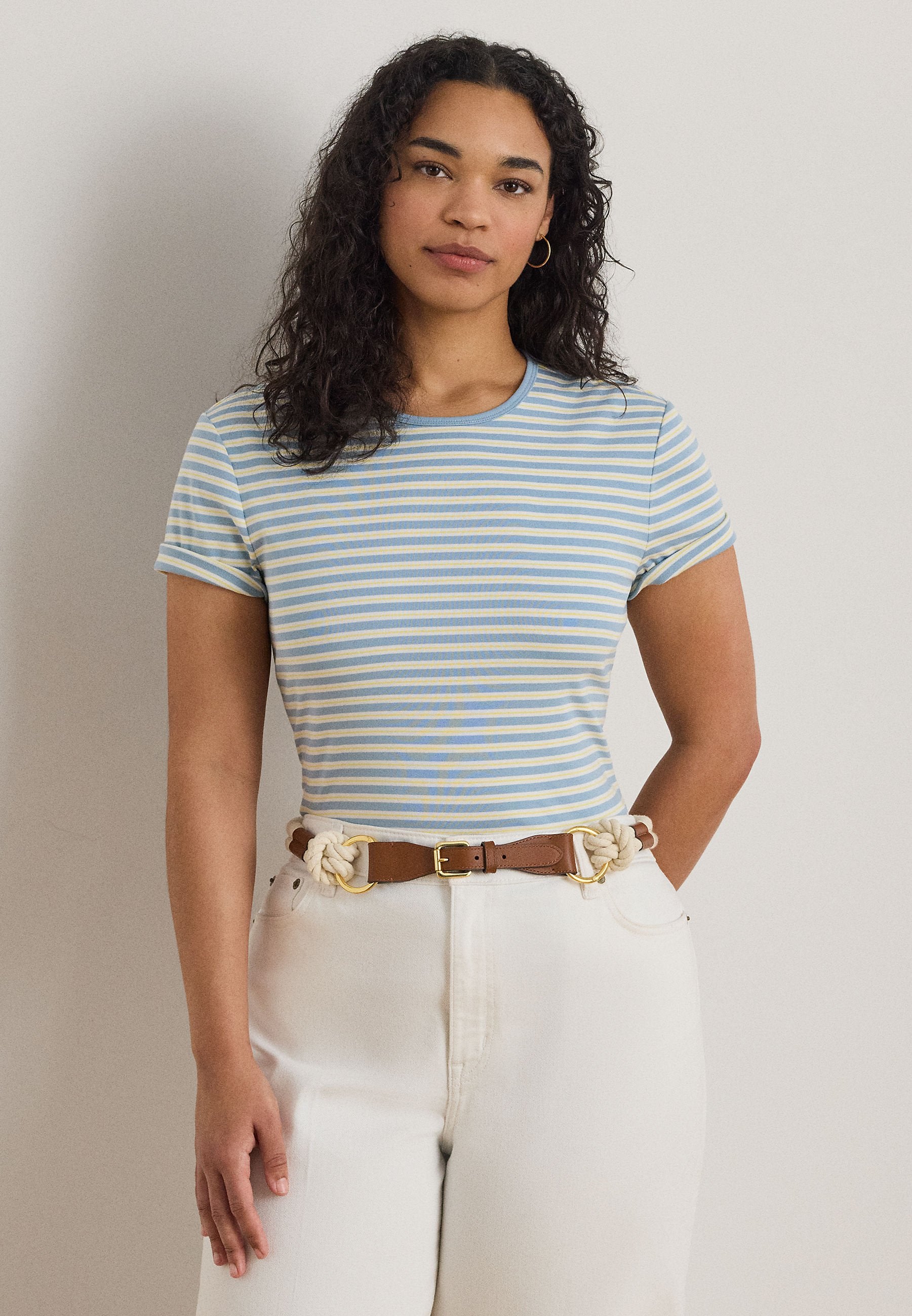 Lauren Ralph Lauren Woman STRIPED STRETCH COTTON TEE