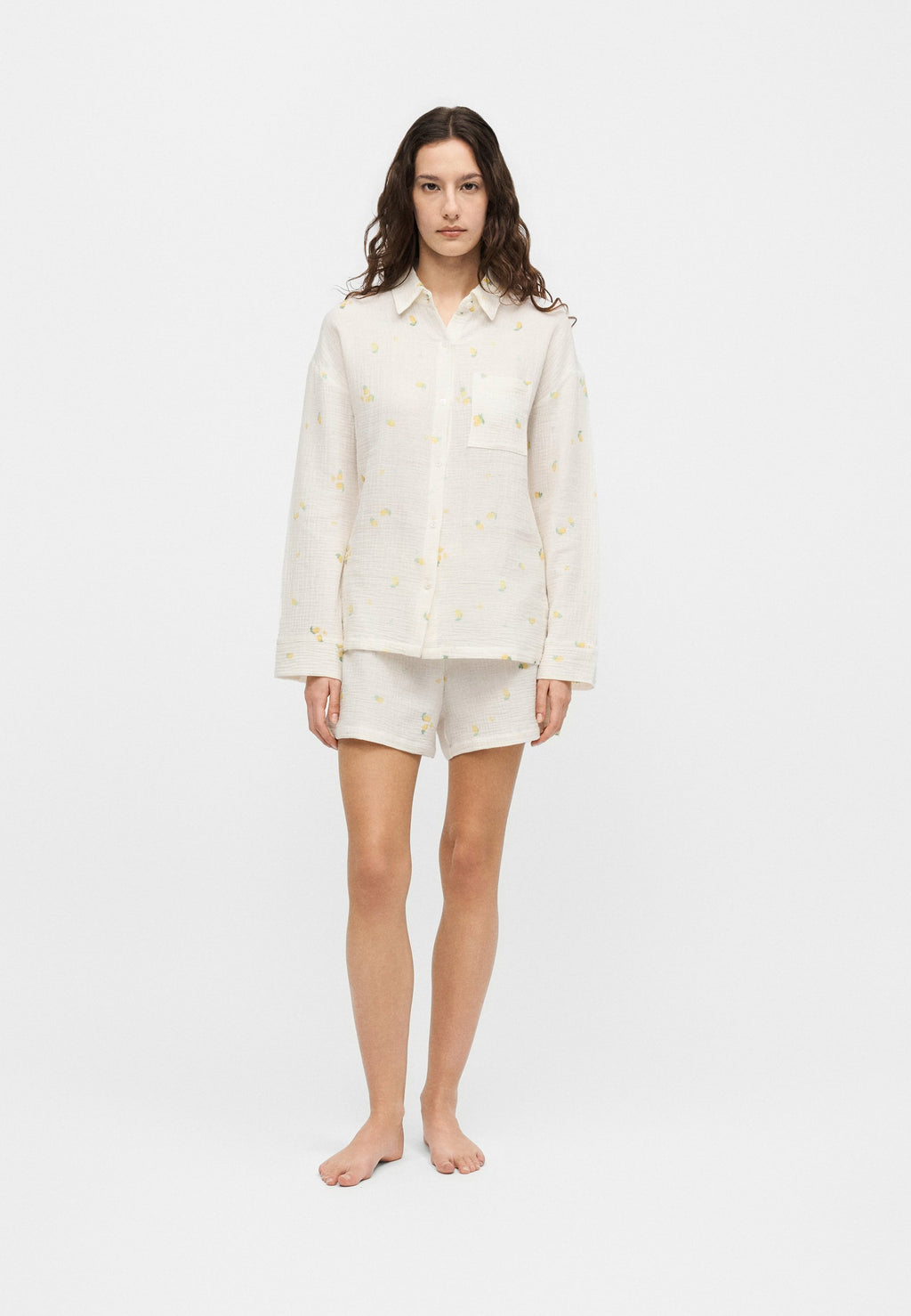Anna Field LEMON PRINT MUSLIN COTTON NIGHTWEAR SET