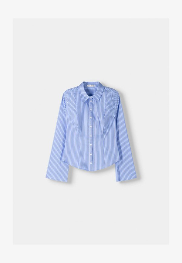 Bershka WITH WIDE SLEEVES - Button-down blouse - dark blue