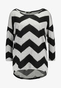 ONLY ONLELCOS 4/5 AOP TOP JRS NOOS - Long sleeved top - light grey melange/black