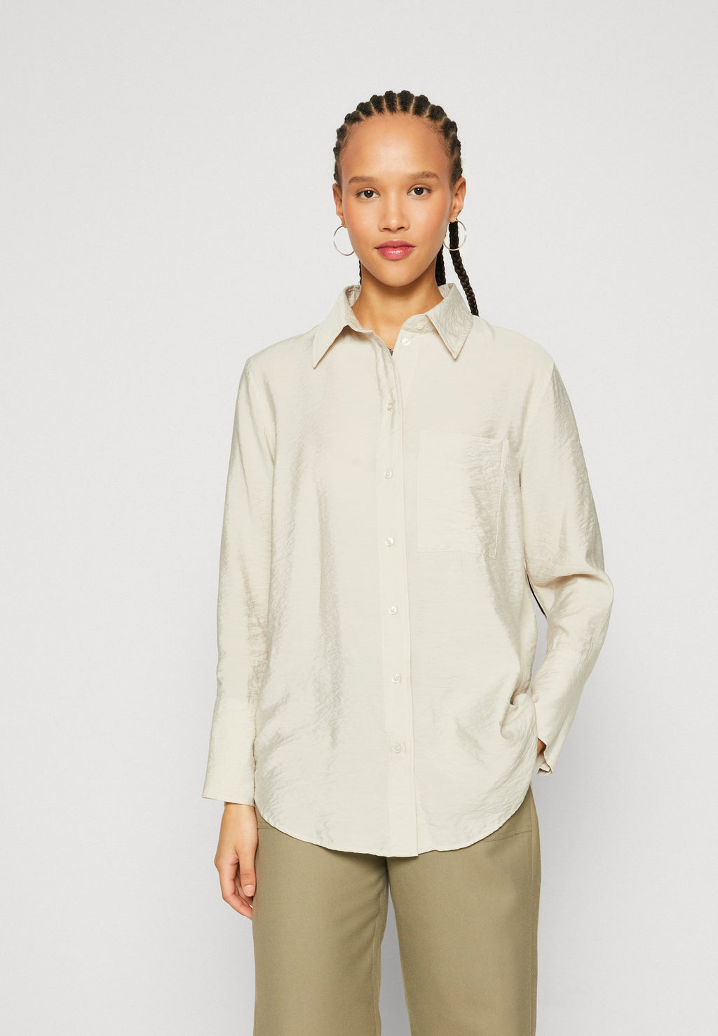 Marc O'Polo LONG SLEEVE KENT COLLAR CHEST POCKET SOLID