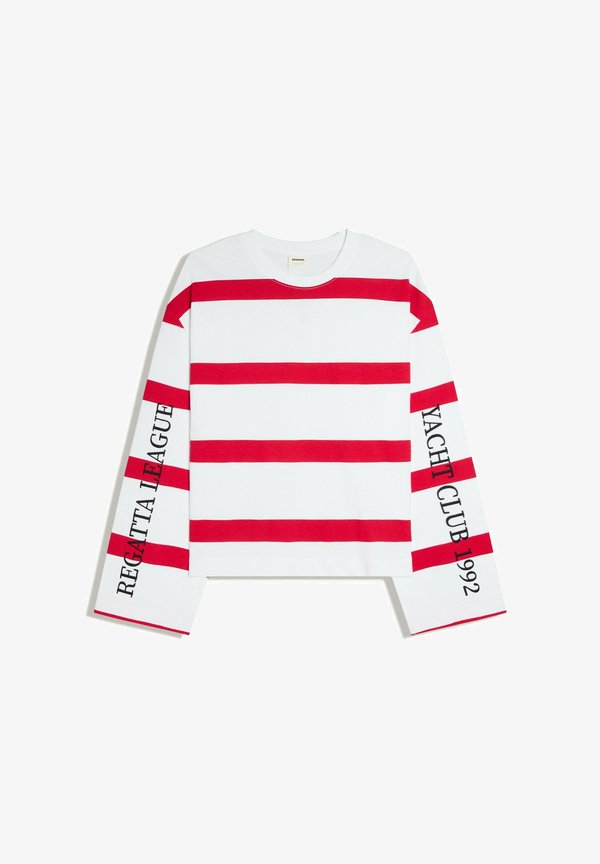 Bershka LONG SLEEVE STRIPED - TSHIRT - Long sleeved top - red
