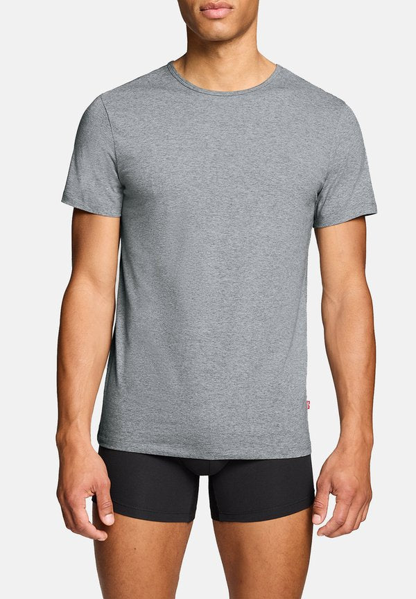 Levi's® LEVI’S HERREN T-SHIRT 4-ER PACK MEN HERREN UNTERHEMD RUND-AUSSCHNITT  - Undershirt - navy   grey melange
