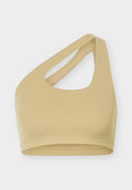 Nike Performance W NK DF ZENVY LS ASYM BRA SNL - Light support sports bra - parachute beige/white