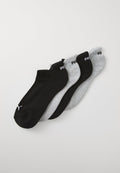Puma WOMEN CUSHIONED SNEAKER 4 PACK  - Sneaker socks - grey melange/black