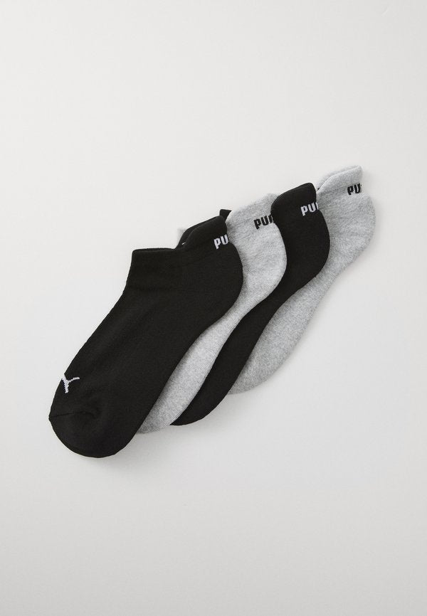 Puma WOMEN CUSHIONED SNEAKER 4 PACK  - Sneaker socks - grey melange/black