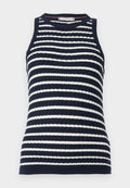 Tommy Hilfiger CABLE FINE SLIM  - Top - dark night navy/ivory