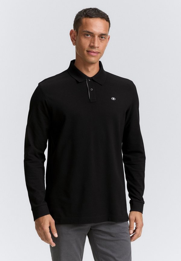 TOM TAILOR WITH CONTRAST - Long sleeved top - black