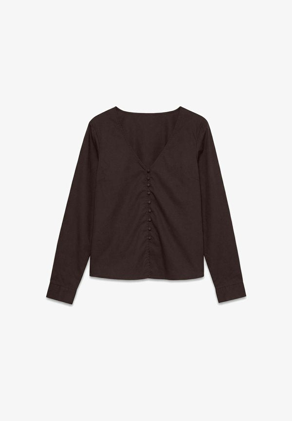Vero Moda Poplin AWALVA - Blouse - chocolate torte
