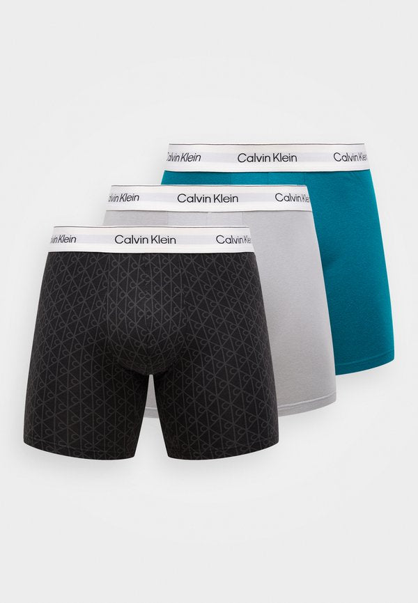 Calvin Klein Underwear BOXER BRIEF 3 PACK ICON COTTON STRETCH - Boxer briefs - sleet/black/ashford