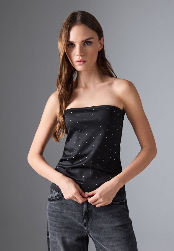 Even&Odd STRAPLESS TOP WITH RHINESTONES