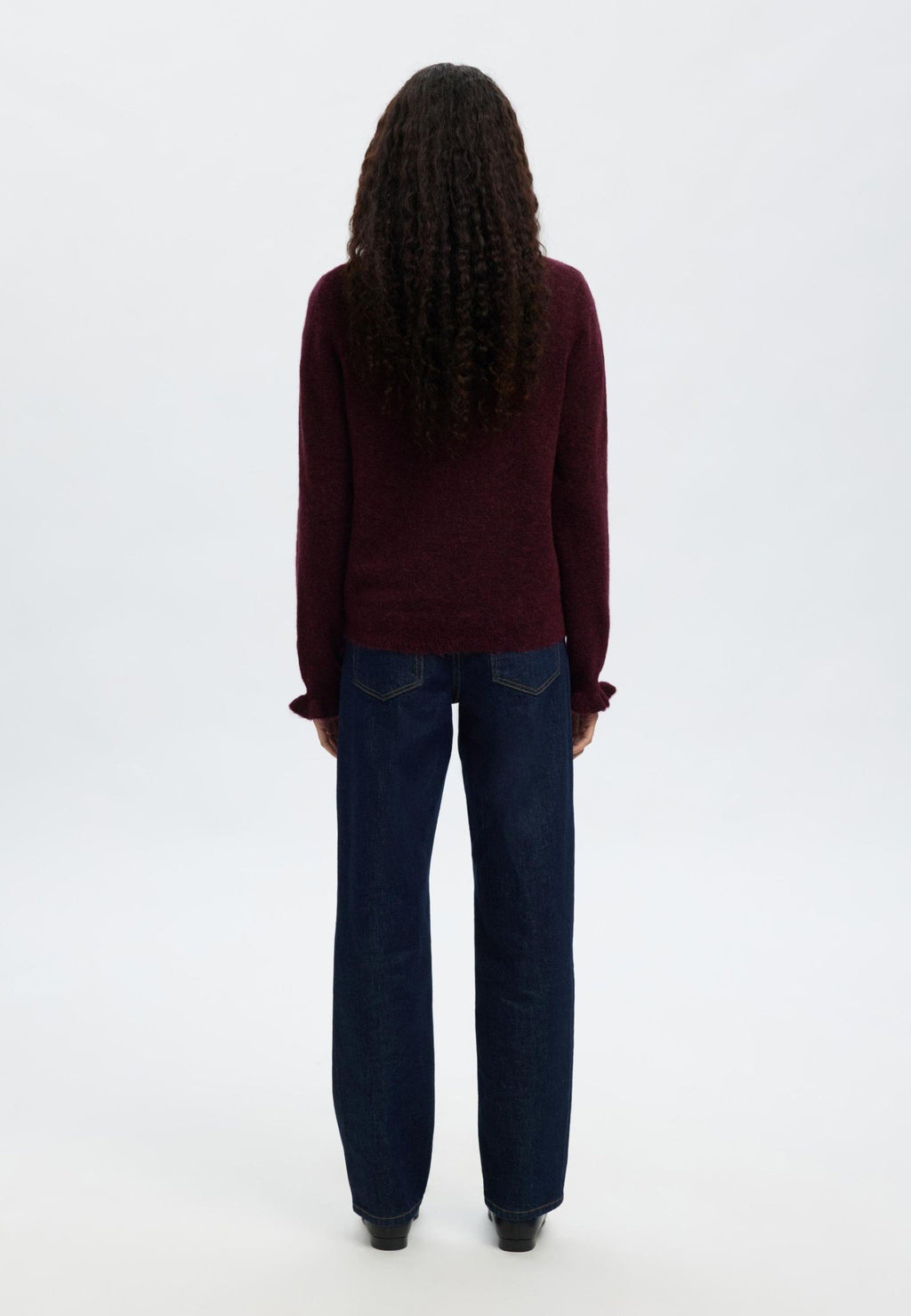 Selected Wool Blend Ruffled Sleeve