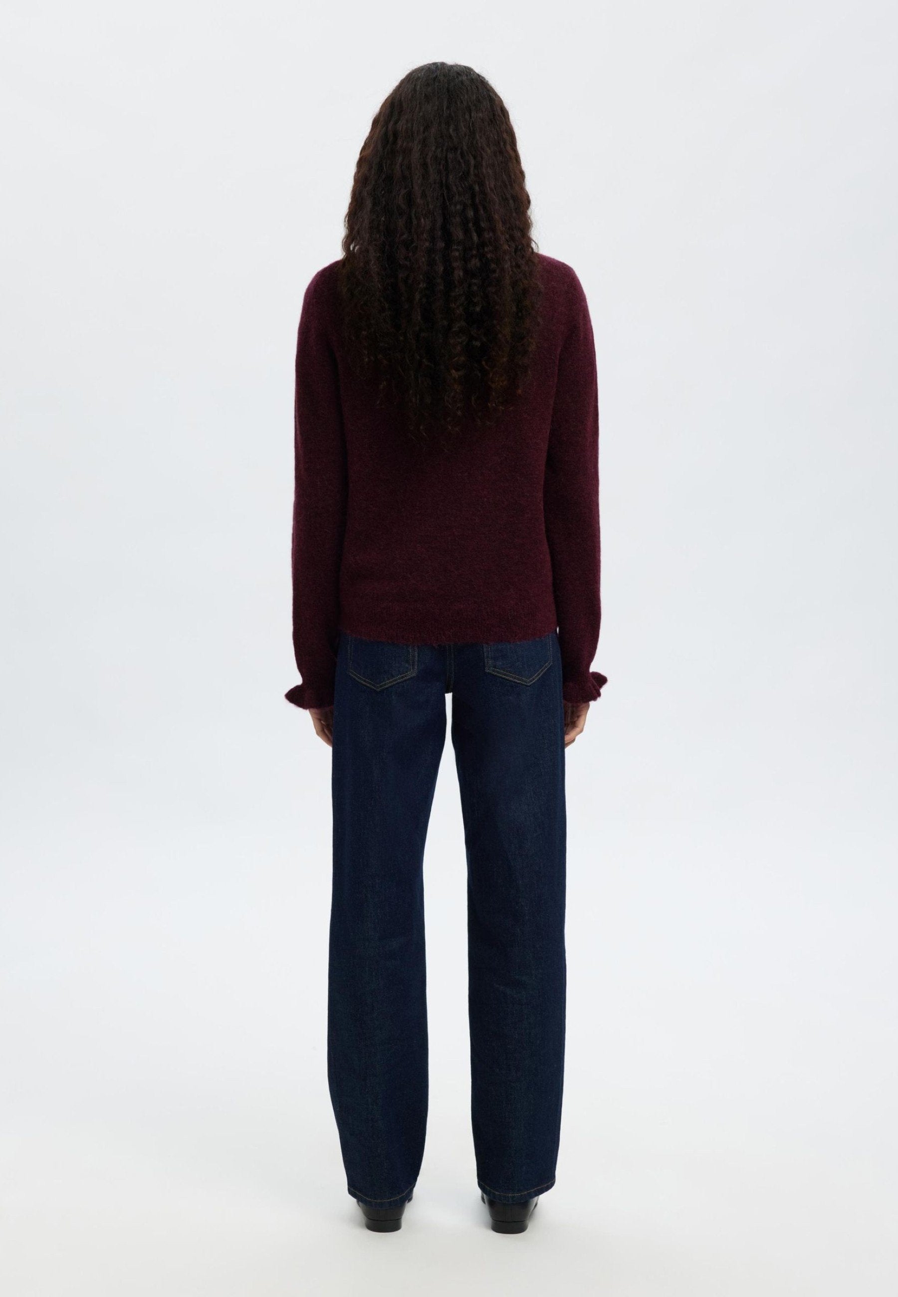 Selected Wool Blend Ruffled Sleeve