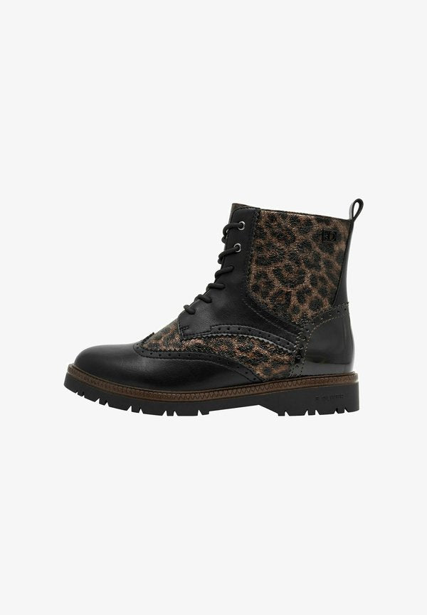 s.Oliver Lace-up ankle boots - leopard comb.