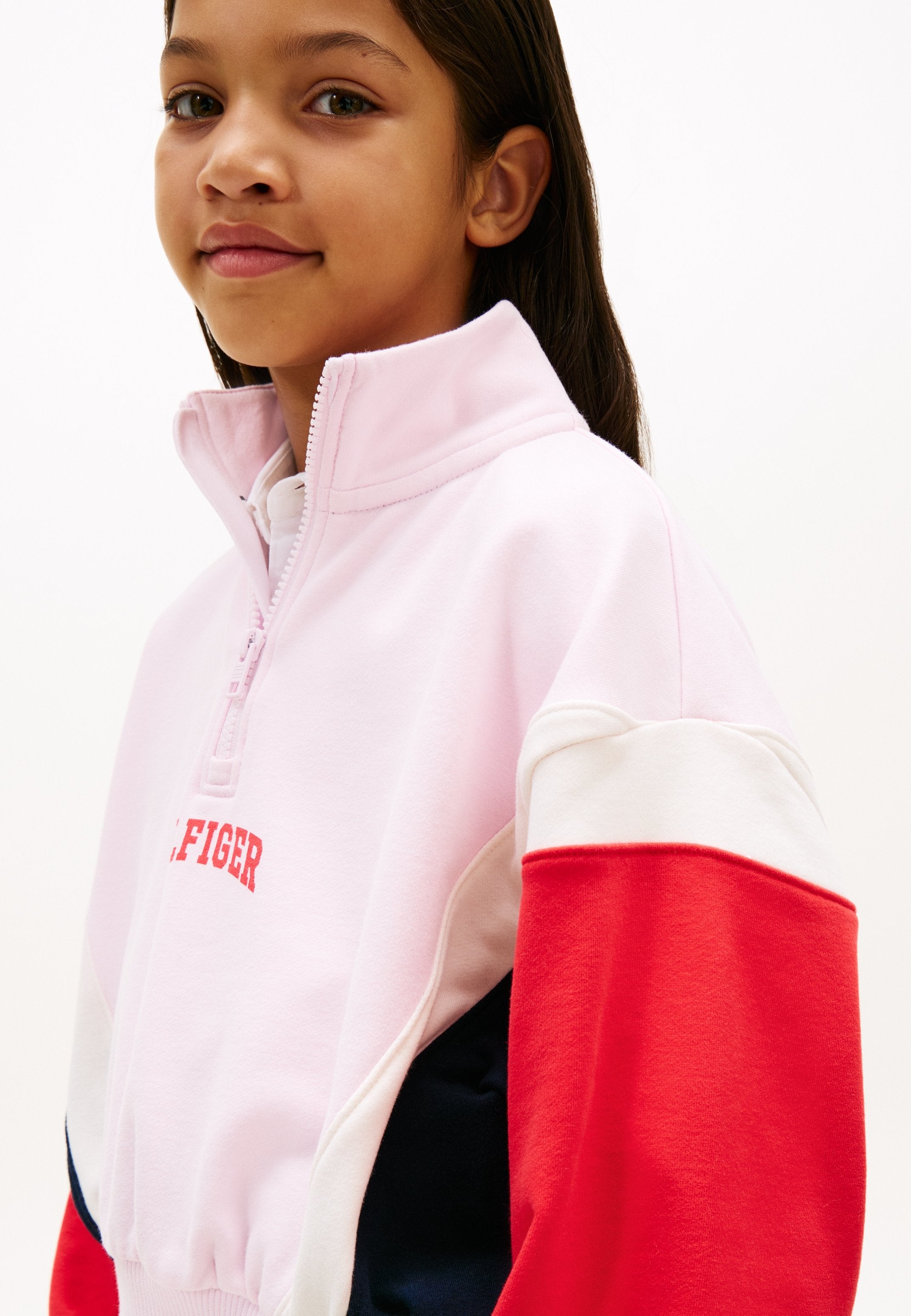 COLOUR-BLOCKED OVERSIZED HALF-ZIP JUMPER Media 5