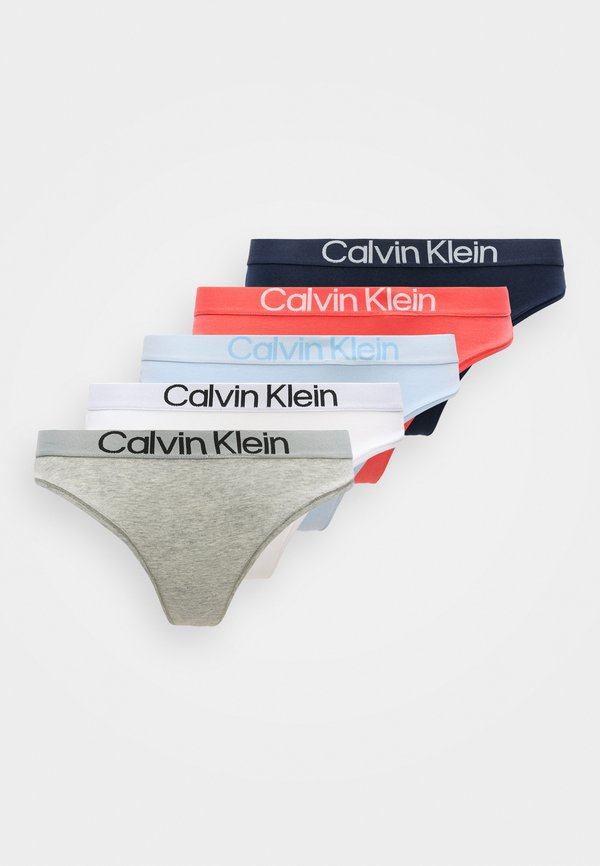 Calvin Klein Underwear EXTRA SOFT 5 PACK - Thong - shoreline/breezy blue/grey heather
