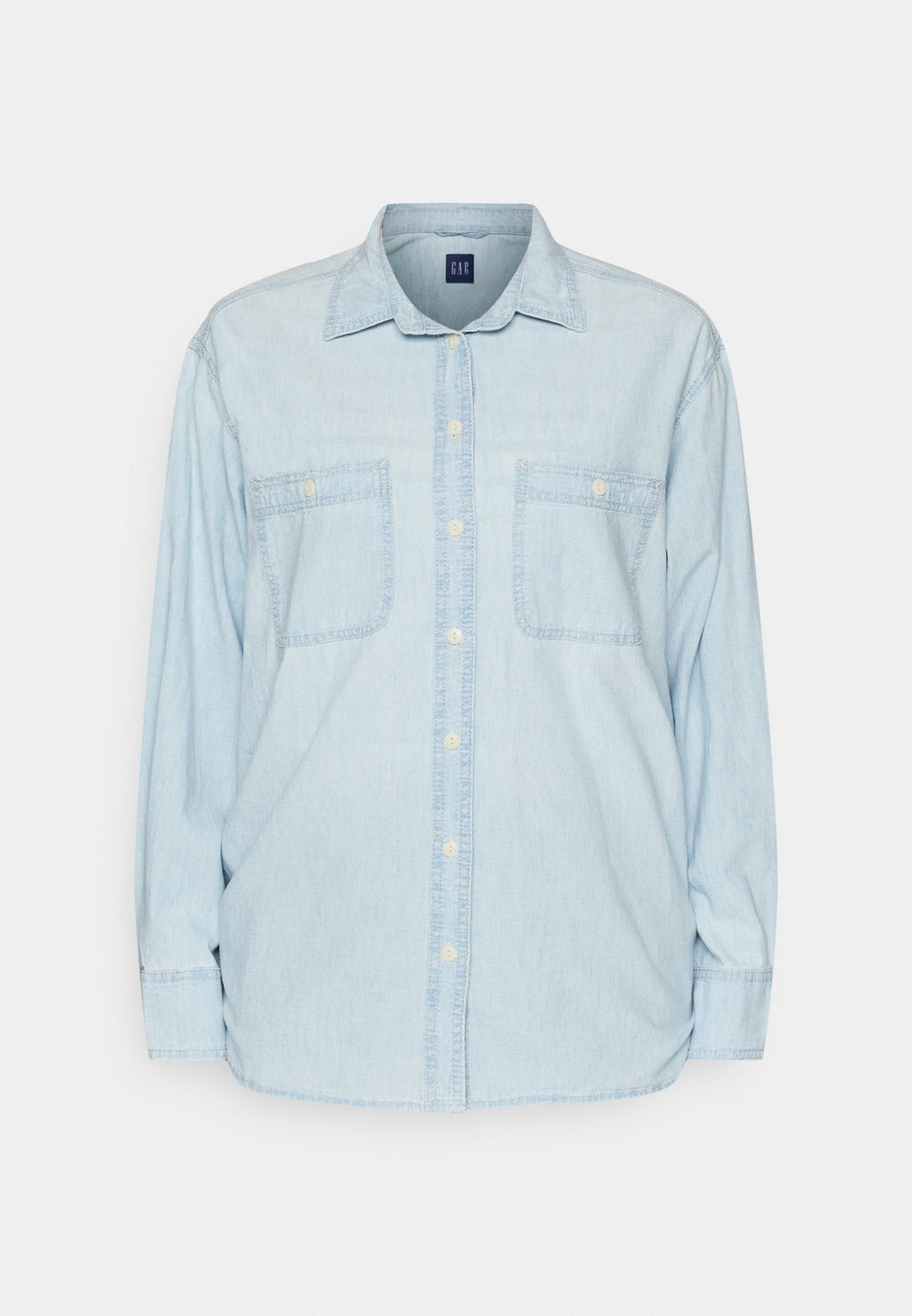 GAP THE BIG SHIRT BLEACH CHAMBRAY