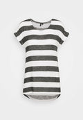 Vero Moda Tall VMWIDE STRIPE - Print T-shirt - snow white/black